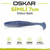 Oskar Simli Silikon Balık 7Cm Kokulu Mavi