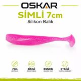 Oskar Simli Silikon Balık 7Cm Kokulu Pembe