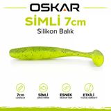 Oskar Simli Silikon Balık 7Cm Kokulu Sarı