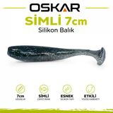 Oskar Simli Silikon Balık 7Cm Kokulu Siyah