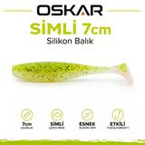 Oskar Simli Silikon Balık 7Cm Kokulu Süt Sarısı
