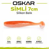 Oskar Simli Silikon Balık 7Cm Kokulu Turuncu