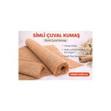 oskatekstil Simli Doğal Jüt Çuval Kumaşı En 100 cm – Dekoratif, Hobi ve Süsleme İçin Metre İşi Simli Çuval Kumaş