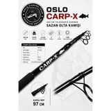 Oslo Carp-X 300CM 3.5 Lbs Teleskopik Karbon Sazan Olta Kamışı - Siyah