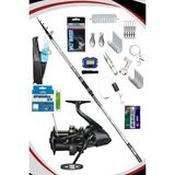 Oslo Crome Surf 420CM 70-250GR Shimano Speed Master 8x Tüm Denizler Surf Olta Seti - Gri