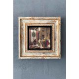 Osman Hamdi Halı Tüccarı Çerçeveli Taş Tablo 20x20 cm-Wall Decor