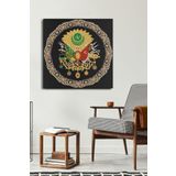 Osmanlı Arması Tek Parça Kare 65x65 Cm Kanvas - Canvas Tablo, 65 x 65, 65KVS-1078