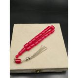 Osmanlı Benzetme Çubuk Sıkma Kehribar Tespih Efe Boy 17 Habbe 11X14 Mm Kiraz