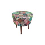 Osmanlı Bohem Etnik Puf Koltuk Bench Tabure – Dekoratif Ahşap Ayaklı | Doğal & Modern Stil