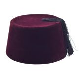 Osmanlı Bordo Püsküllü Damat Kına Erkek Fesi 11,5cm Uzun - 59 cm