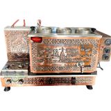 Osmanlı Çay Kazanları 3 Demlikli Kız Kulesi Tam Otomatik Bakır Çay Ocağı Kazanı 35Lt Çay Makinesi Semaver (Doğalgaz Elk)