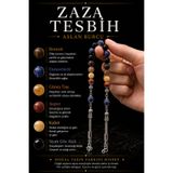 OSMANLI DEĞERLİ TAŞ Aslan Burcu Zaza Tesbih Doğal Taş Bronzit, Dumortierit, Güneş Taşı, Jasper, Kalsit, Siyah Göz Akik