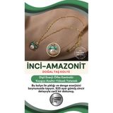 OSMANLI DEĞERLİ TAŞ Inci-amazonit Doğal Taş Gümüş Kolye