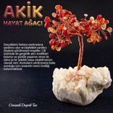 Osmanlı Değerli Taş Sertifikalı Akik, Kristal Kuvars Doğaltaş Ağaç 8X8 Cm, D040
