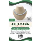 Osmanlı Değerli Taş Sertifikalı Akuamarin Doğaltaş Kolye 6 Mm, M556