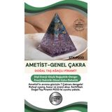 Osmanlı Değerli Taş Sertifikalı Ametist-Genel Çakra Doğal Taş Piramit P033