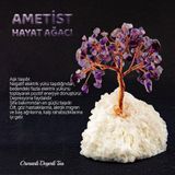 Osmanlı Değerli Taş Sertifikalı Ametist, Kristal Kuvars ( Taşlar) Doğaltaş Ağaç 12X7 Cm, D021