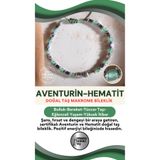OSMANLI DEĞERLİ TAŞ SERTİFİKALI Aventurin-Hematit Doğal Taş Makrome Ayarlanabilir Bileklik