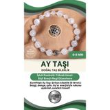 Osmanlı Değerli Taş Sertifikalı Ay Taşı Doğal Taş Zirkon Aparat Bileklik 6-8 Mm