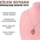 Osmanlı Değerli Taş Sertifikalı Çilek Kuvars Doğaltaş Kolye Ucu, Gümüş Zincirle Beraber M444