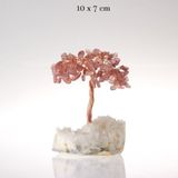 Osmanlı Değerli Taş Sertifikalı Çilek Kuvars, Kristal Kuvars Doğaltaş Ağaç 10X7 Cm, D028
