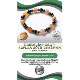 Osmanlı Değerli Taş Sertifikalı Doğal Carnelian, Agat, Kaplan Gözü Ve Obsidyen Bileklik – Güç, Koruma Ve Enerji