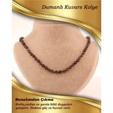 Osmanlı Değerli Taş Sertifikalı Dumanlı Kuvars 6Mm Düğümlü Kolye