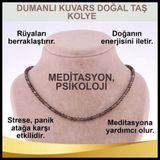 Osmanlı Değerli Taş Sertifikalı Dumanlı Kuvars Doğal Taş Kolye 3 Mm - M402