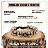 Osmanlı Değerli Taş Sertifikalı Dumanlı Kuvars Doğal Taşı Bileklik - 6 Mm B653