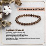 Osmanlı Değerli Taş Sertifikalı Dumanlı Kuvars Doğaltaş Bileklik 6 Mm B171