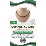Osmanlı Değerli Taş Sertifikalı Dumanlı Kuvars Doğaltaş Kolye 6 Mm, M567
