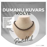 Osmanlı Değerli Taş Sertifikalı Dumanlı Kuvars Doğaltaş Kolye 8 Mm, M514