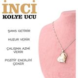 Osmanlı Değerli Taş Sertifikalı Inci Kolye Ucu Gümüş Zincirle M446
