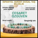 Osmanlı Değerli Taş Sertifikalı Ispanyol Varisit Doğal Taş Bileklik 6 Mm - B823