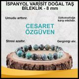 Osmanlı Değerli Taş Sertifikalı Ispanyol Varisit Doğal Taş Bileklik 8 Mm - B861