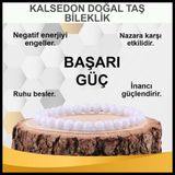 Osmanlı Değerli Taş Sertifikalı Kalsedon Doğal Taş Bileklik 6 Mm - B826