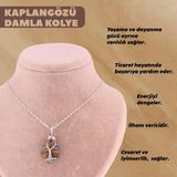 Osmanlı Değerli Taş Sertifikalı Kaplan Gözü Doğal Taş Damla Kolye Ucu - M384