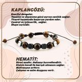 Osmanlı Değerli Taş Sertifikalı Kaplan Gözü - Hematit Doğal Taşı Bileklik - 8 Mm