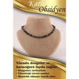 Osmanlı Değerli Taş Sertifikalı Karlı Obsidyen 6Mm Kolye (Düğümsüz)