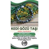 Osmanlı Değerli Taş Sertifikalı Kedi Gözü Taşı Doğal Taş Bileklik- 8 Mm B185