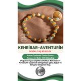 Osmanlı Değerli Taş Sertifikalı Kehribar-Aventurin Doğal Taş Bileklik