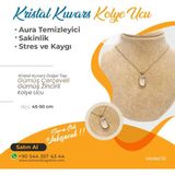 Osmanlı Değerli Taş Sertifikalı Kristal Kuvars Doğaltaş Kolye Ucu, Gümüş Zincirle Birlikte Ku040
