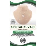 Osmanlı Değerli Taş Sertifikalı Kristal Kuvars Yonca Doğal Taş Kolye Ucu (Gümüş Zincir Hediye) M339