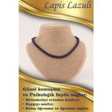Osmanlı Değerli Taş Sertifikalı Lapis Lazuli 6Mm Kolye(Düğümsüz)