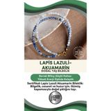 Osmanlı Değerli Taş Sertifikalı Lapis Lazuli Akuamarin Doğal Taş Gümüş Kapama Bileklik