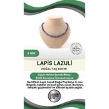Osmanlı Değerli Taş Sertifikalı Lapis Lazuli Doğaltaş Kolye 6 Mm, M577