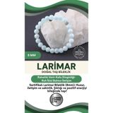 Osmanlı Değerli Taş Sertifikalı Larimar Doğal Taş Bileklik 8 Mm B880