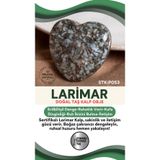 Osmanlı Değerli Taş Sertifikalı Larimar Doğal Taş Kalp Obje P053