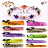 Osmanlı Değerli Taş Sertifikalı Öğrenci Bilekliği-Kehribar-Yeşim-Lapis-Kalsit-Dumanlı Kuvars-Havlit-Hematit-8 Mm B178