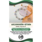 Osmanlı Değerli Taş Sertifikalı Özel Tasarım Akuamarin Sitrin Doğal Taş Bileklik